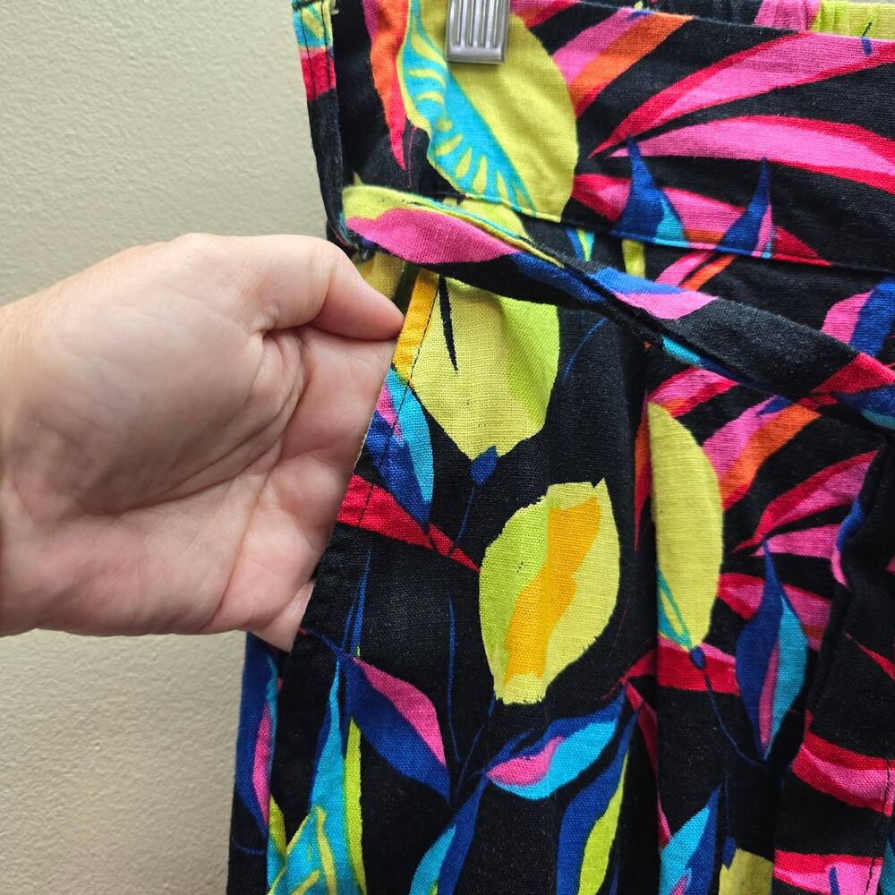 Tabitha Brown x Taget Lemon Print Linen Blend Wide Leg Pants Multicolor SZ Small - Picture 3 of 6